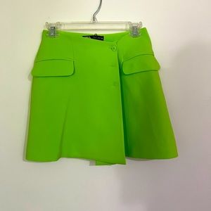 Zara lime green button skirt